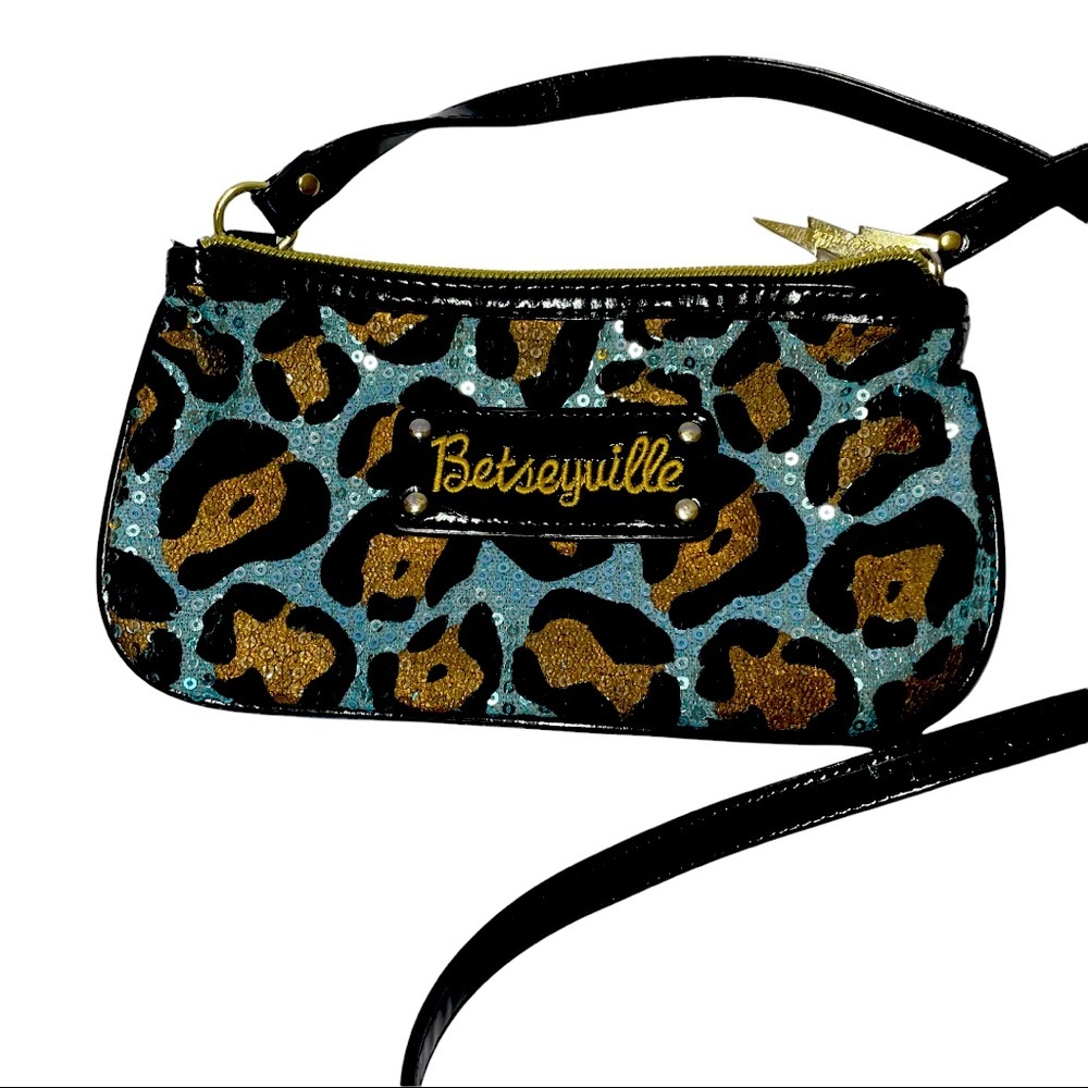 Betseyville by Betsey Johnson Women’s Blue Leopard Print Small Purse